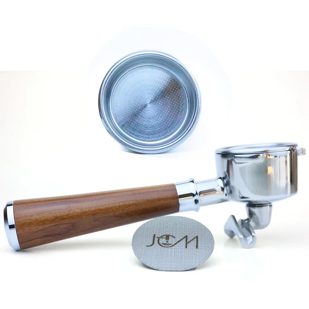 54mm Double Spout Portafilter Breville Espresso Red Rosewood 18g Filter Puck
